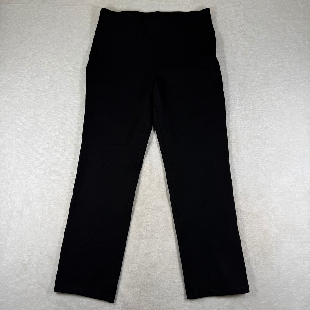 Quince Ultra-Stretch Ponte Straight Leg Pants Black Size Medium